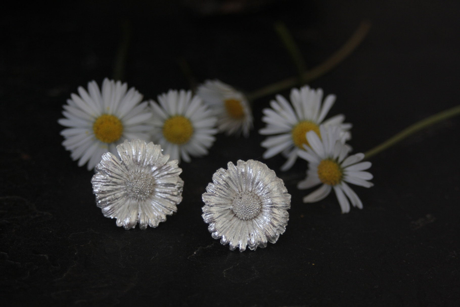 Set Nr. 6 Gänseblümchen Ohrstecker und Armreif