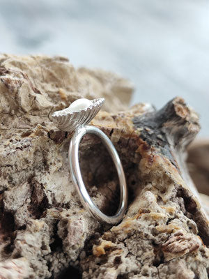 Mini Muschel Ring mit Perle