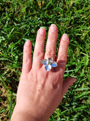 Glücks Klee Ring mit Peridot