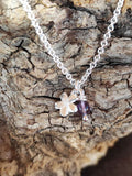 Vergissmeinnicht Anhänger mit Geburtsstein Amethyst (Februar)