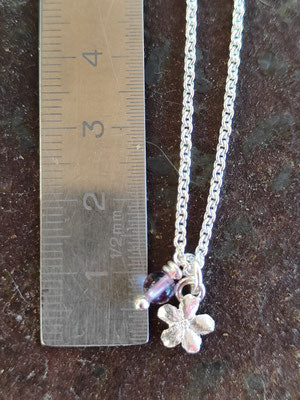 Vergissmeinnicht Anhänger mit Geburtsstein Amethyst (Februar)
