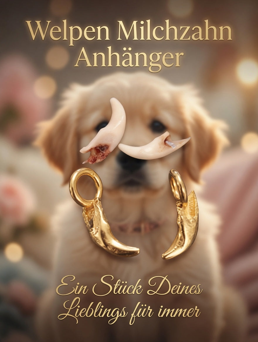 Hunde Zahn groß / Nachbestellung / Vergoldet