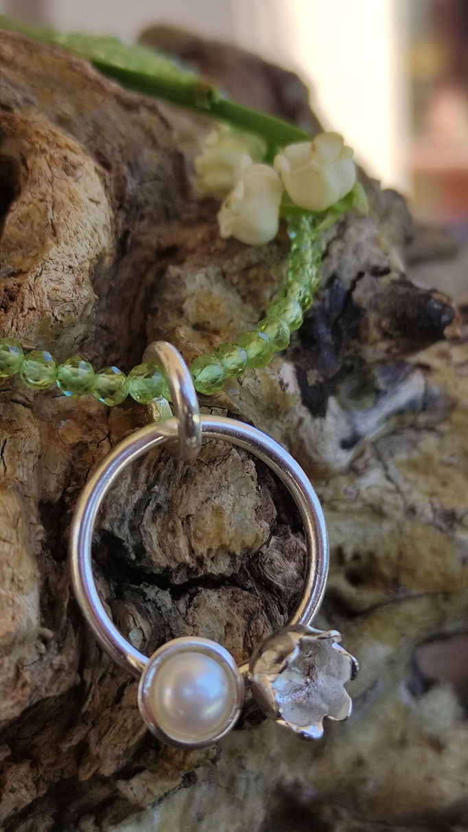 Maiglöckchen Anhänger mit Perle