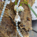 Lange Aquamarin Kette mit Märzenbecher