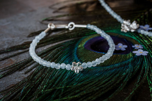 Vergissmeinnicht Armband mit Aquamarin