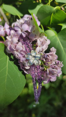 Fliederblüten Armband mit Amethyst