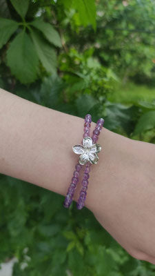 Fliederblüten Armband mit Amethyst