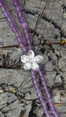 Fliederblüten Armband mit Amethyst