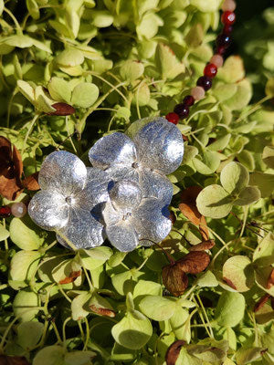 Hortensien Collier mit 3 Blüten