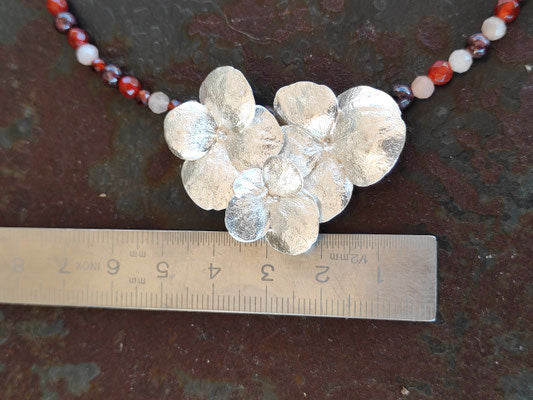 Hortensien Collier mit 3 Blüten