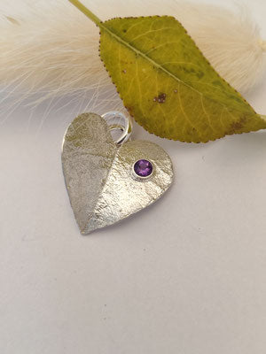 Herz Anhänger mit Amethyst