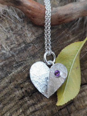 Herz Anhänger mit Amethyst