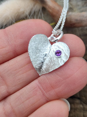 Herz Anhänger mit Amethyst
