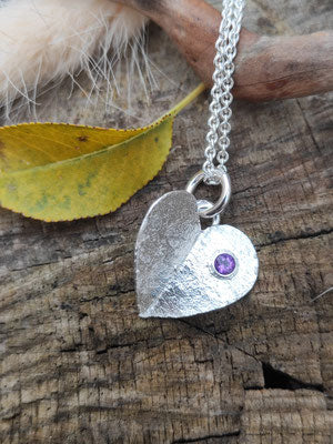 Herz Anhänger mit Amethyst