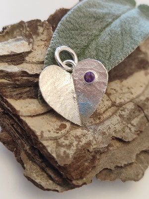 Herz Anhänger mit Amethyst