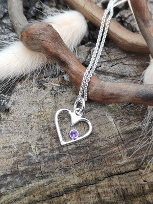 Herz Anhänger mit Amethyst