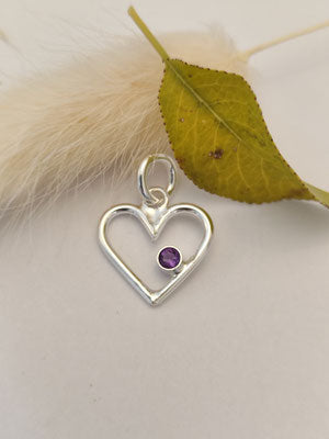 Herz Anhänger mit Amethyst