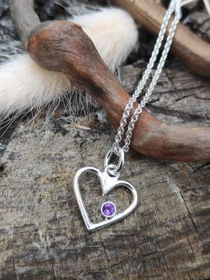 Herz Anhänger mit Amethyst