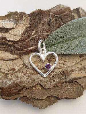 Herz Anhänger mit Amethyst