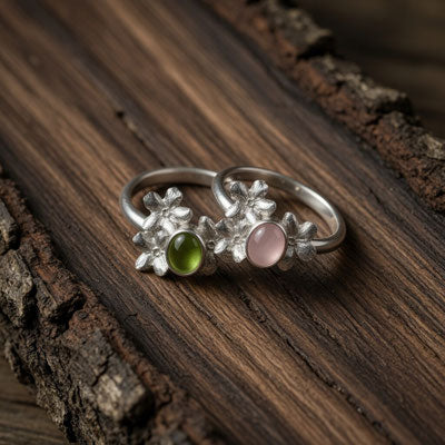 Vergissmeinnicht Ring mit Peridot