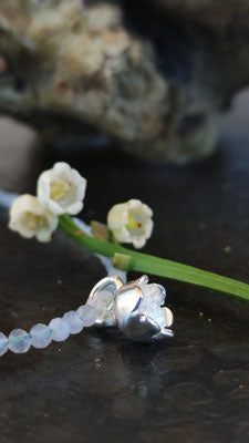 Maiglöckchen Kette mit Aquamarin