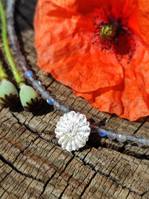 Mohn deckel Kette mit Labradorith