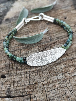 Salbei Armband mit grünem Turmalin