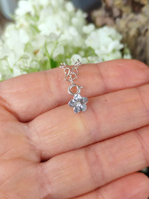 Mini Schneeball Hortensie Anhänger mit Karabiner