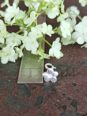 Mini Schneeball Hortensie Anhänger mit Karabiner