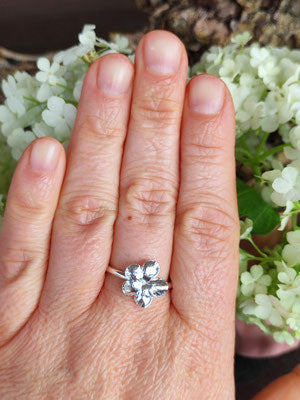 Schneeball Hortensien Ring mit großer Blüte