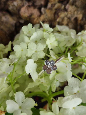 Mini Schneeball Hortensien Blüten Ring