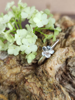 Mini Schneeball Hortensien Blüten Ring