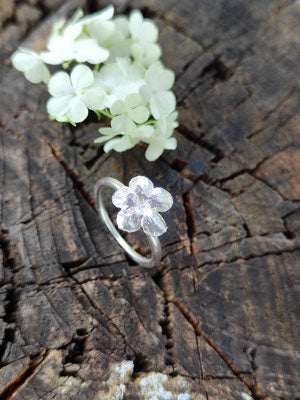 Schneeball Hortensien Ring mit großer Blüte
