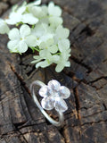 Schneeball Hortensien Ring mit großer Blüte
