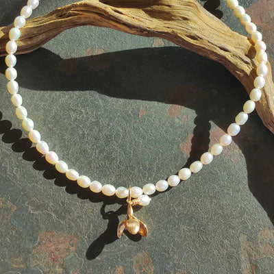Schneeglöckchen Collier vergoldet