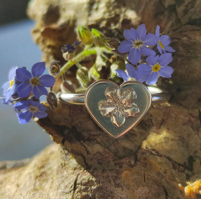 Vergissmeinnicht Herz Ring